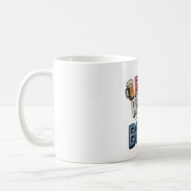 Caneca De Café Red White e Brew Beer Torçam Arte (Esquerda)