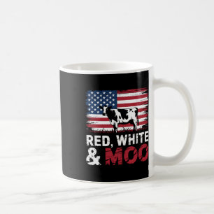 Caneca De Café Red White E Moo _ Bandeira Patriótica Americana 4t
