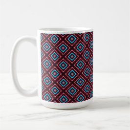 Caneca De Café Red With Blue Diamond