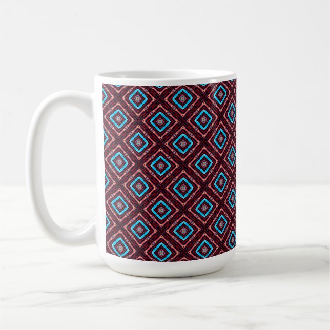 Caneca De Café Red With Blue Diamond (Esquerda)
