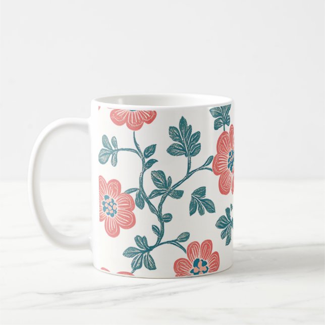 Caneca De Café Red Zinnias (Esquerda)