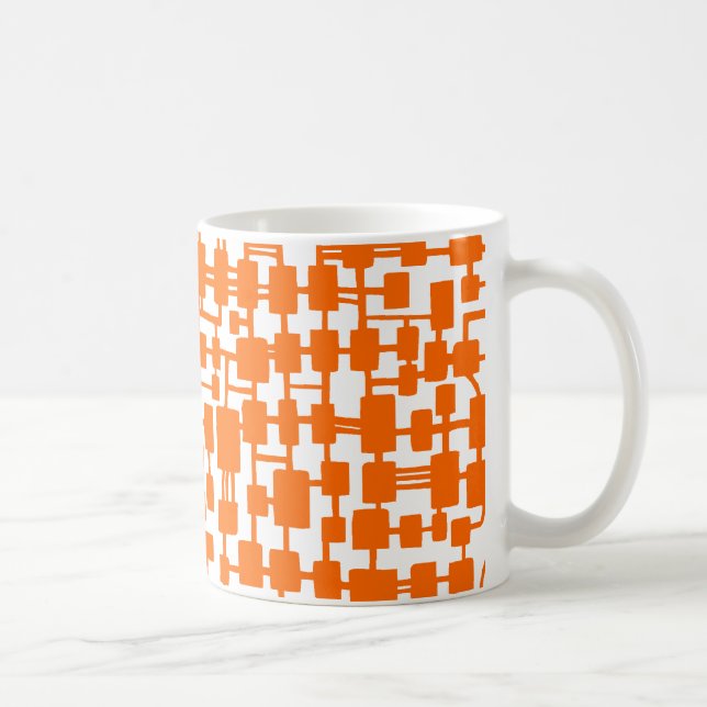 Caneca De Café Rede abstrato - Laranja em Branco (Direita)