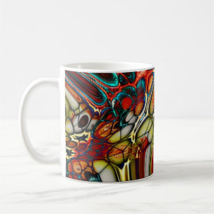 Caneca De Café Redemoinho de Cores Abstratas Vibrantes