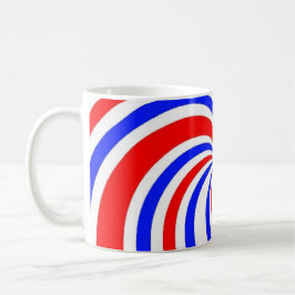 Caneca De Café Redemoinhos Vermelhos, Brancos e Azuis