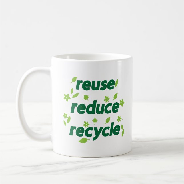 Caneca De Café Reduzir a reutilização do reciclar (Esquerda)