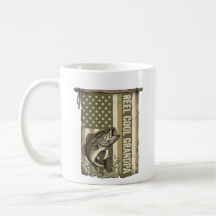 Caneca De Café Reel Cool Avô Camisa Vintage Bass Fishing Desig