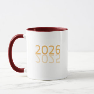 Caneca de Café Reflexão 2026 - Dourado Minimalista