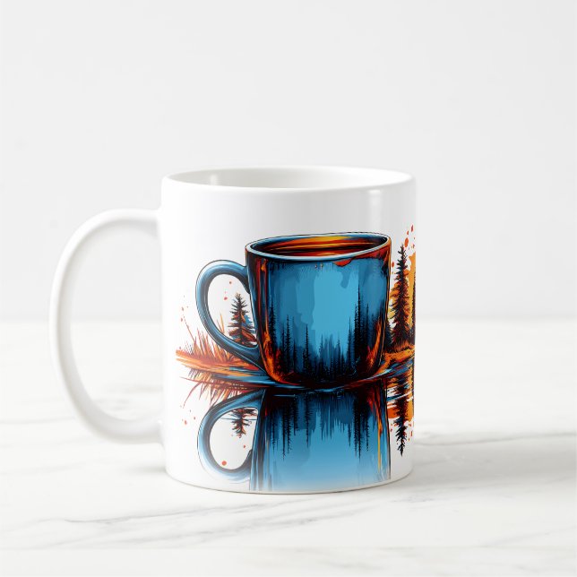 Caneca de Café Reflexo da Natureza Selvagem (Esquerda)