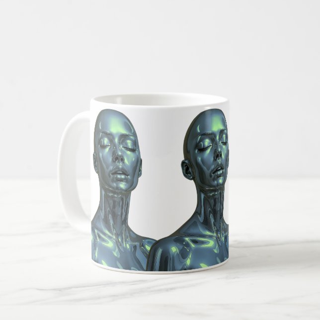 Caneca De Café Reflexo Triplo Android (Frente Esquerda)