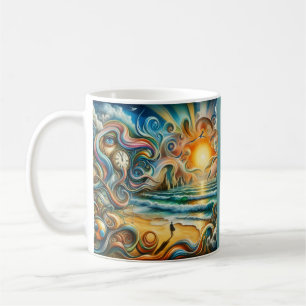 Caneca De Café Reflexões do eterno: Paisagem do Sonho Costeiro Su