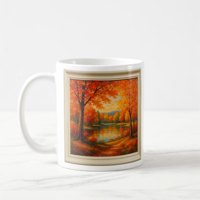 Caneca De Café Reflexões do Outono Dourado (Esquerda)