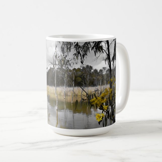 Caneca De Café Reflexões Por Baixo Do Céu Da Cinza (Frente Esquerda)