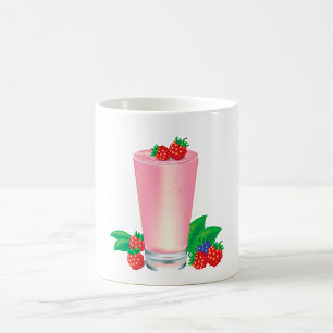 Caneca De Café Refrescando Berry Smoothie Bebida Rosa