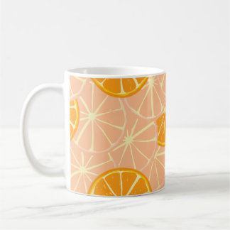 Caneca De Café Refrescando Fruta Laranja Tropical