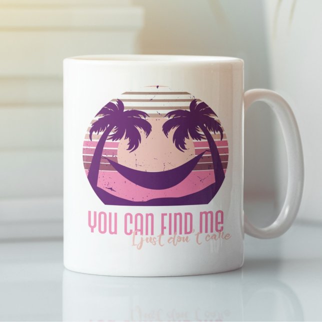 Caneca De Café Refrigeração. Você pode me encontrar, eu não me im (Criador carregado)