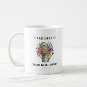 Caneca De Café Regador com Flores Jardim Botânico Arte Gif