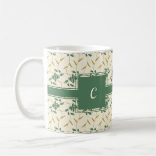Caneca De Café Regal Floral Ivory Monograma Cheio