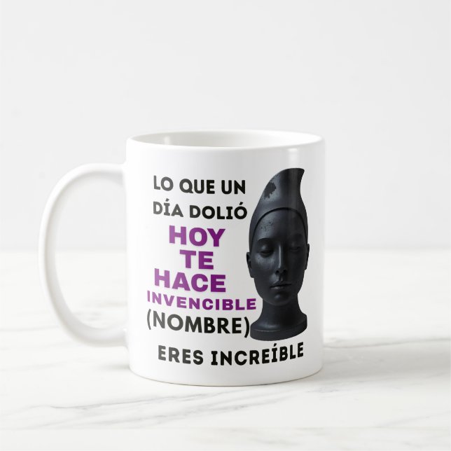 CANECA DE CAFÉ REGALO PERSONALIZADO(NOMBRE)ERES INVENCIBLE (Esquerda)