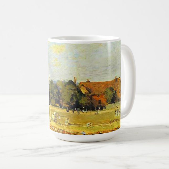 Caneca De Café Regata em Hampton Court Alfred Sisley Poster (Frente Esquerda)