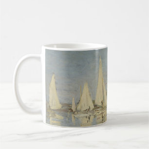 Caneca De Café Regatas em Argenteuil, Pintura a Óleo, Claude Mone