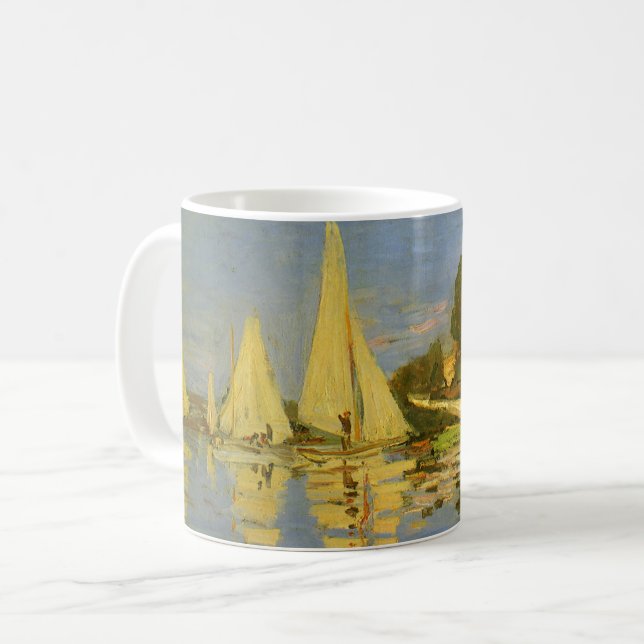 Caneca De Café Regatta na Argentina por Claude Monet (Frente Esquerda)