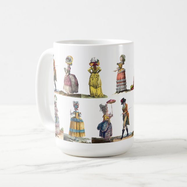 Caneca De Café Regency French Fashion Design Marie Antoinette Co (Frente Esquerda)