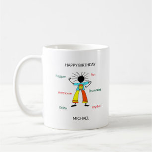 Caneca De Café Reggae Dancer Feliz e Incrível