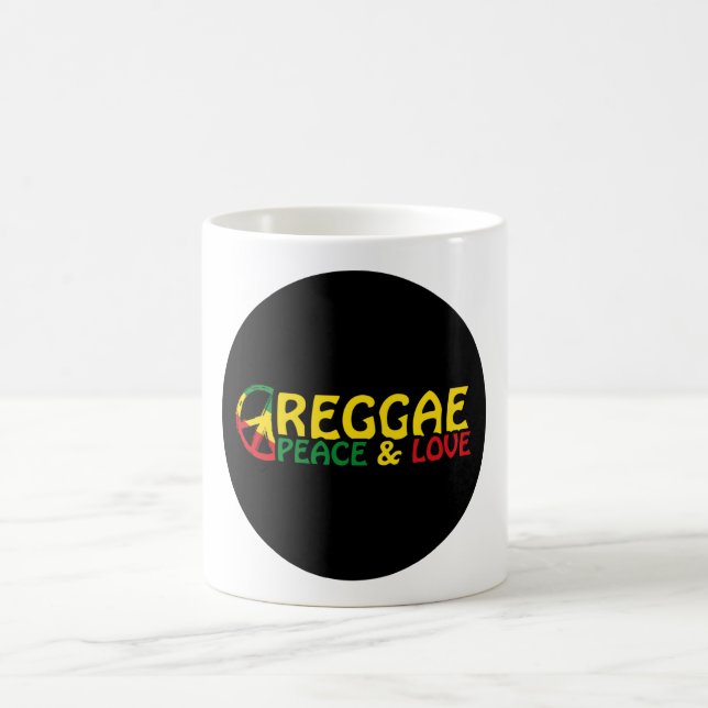 Caneca De Café Reggage art com palavras positivas Peace and Love (Centro)