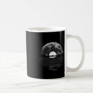 Caneca De Café Registro de vinil com lua cheia retrato de vinilo