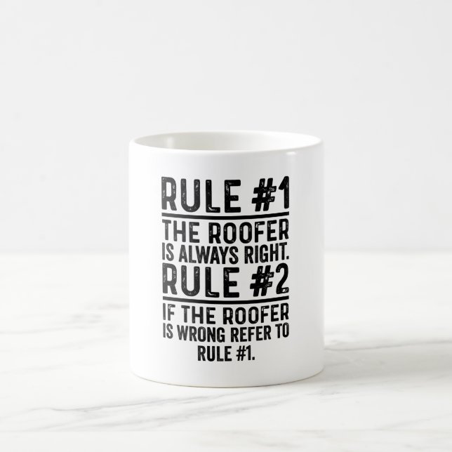 Caneca De Café Regra 1 O Roofer É Sempre Engraçado (Centro)