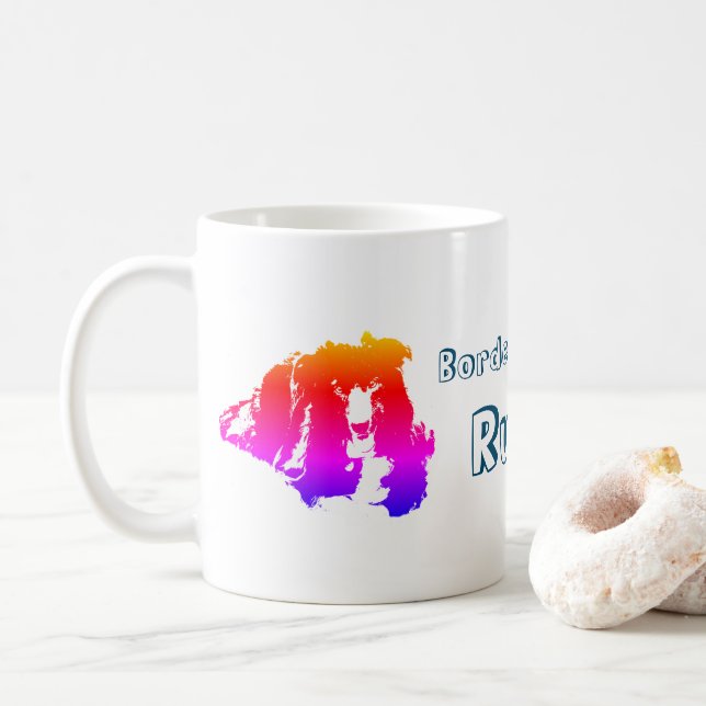 Caneca De Café Regra de Collies de Borda Custa (Com Donut)