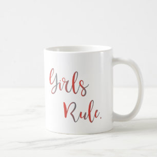 Caneca De Café Regra de Meninas. Tipografia Inspirativa Legal