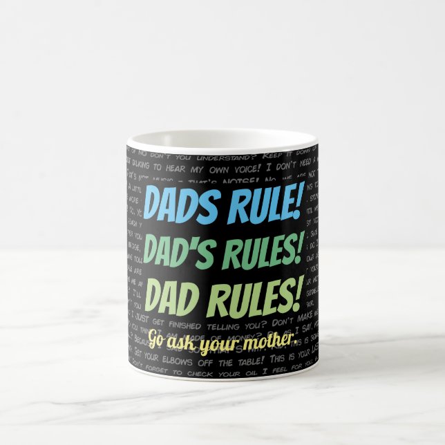 Caneca De Café Regra de pais. Vá perguntar à sua mãe. (Centro)