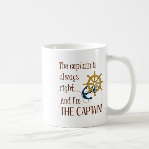 Caneca De Café Regra do Marinheiro - O Capitão Está Sempre Certo