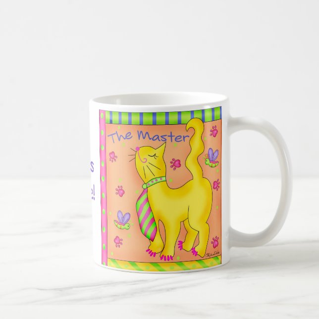 Caneca De Café Regra dos Gatos-Cães de Gato-Mestre (Direita)