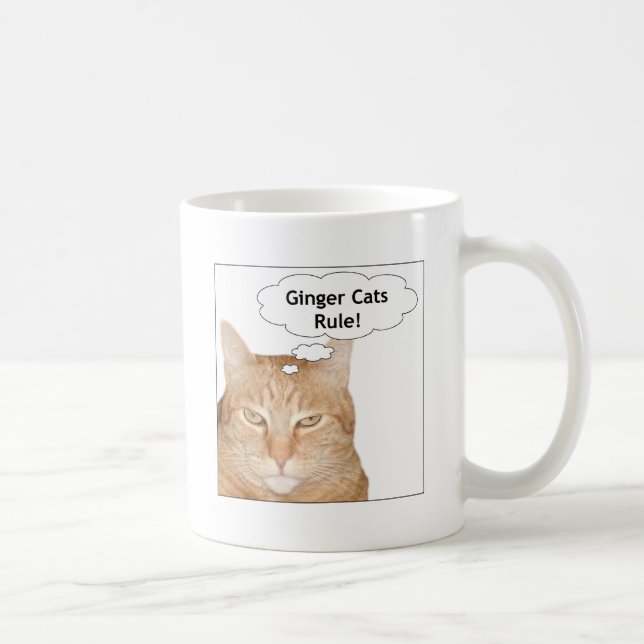 Caneca De Café Regra dos gatos do gengibre! (Direita)