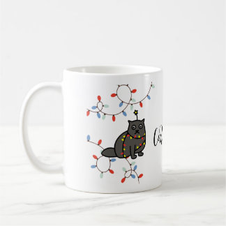 Caneca De Café Regra dos Gatos Negros! Gatos de Natal e Saúde!