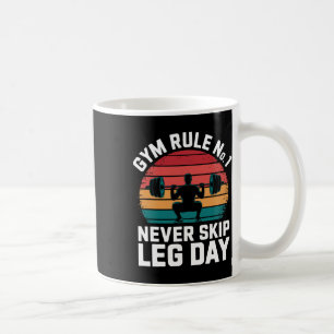 Caneca De Café Regra Gym N.O 1 Nunca Ignore O Dia da Perna Retrog