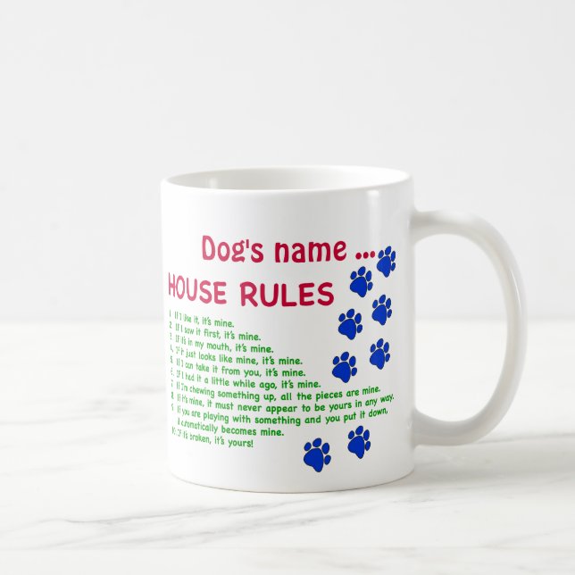 Caneca De Café Regras da casota - regras a viver perto (Direita)