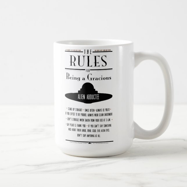 Caneca De Café Regras para ser um Abductee gracioso (Direita)