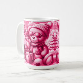 Caneca De Café Reh und Bärchen Weihnachten Christmas Magenta