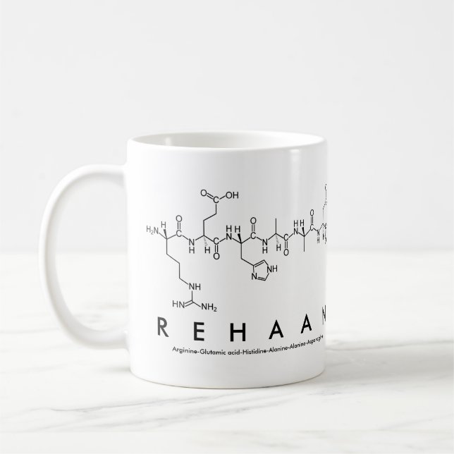 Caneca De Café Rehaan peptide name mug (Esquerda)