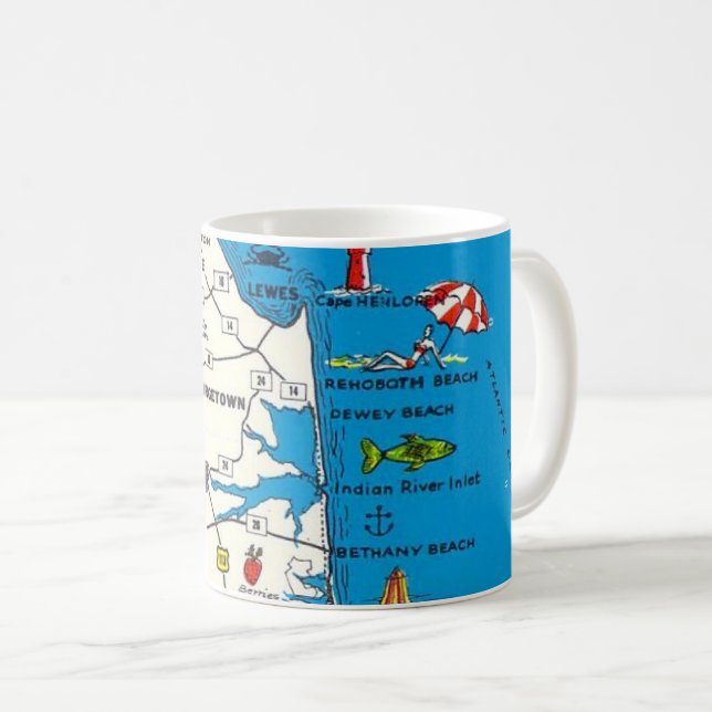 Caneca De Café Rehoboth Bethany Beach Delaware Mug (Frente Esquerda)