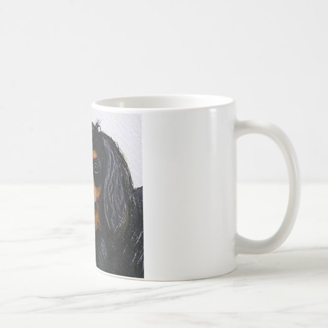 Caneca De Café Rei Charles Cavalier Spaniel preto e bronzeado (Direita)
