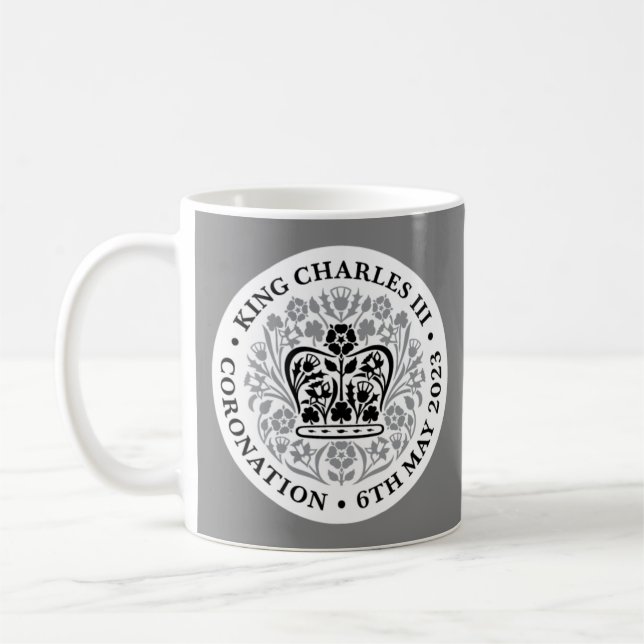 Caneca De Café Rei Charles III Coronação Emblem Tea/ Café Mug (Esquerda)
