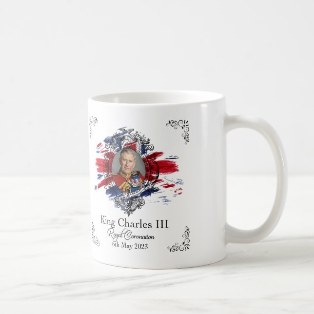 Caneca De Café Rei Charles III Coronagem Imagem de Mata (Direita)