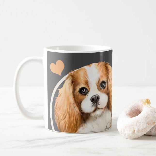 Caneca De Café Rei Charles Spaniel Cachorro Cada Snack Que Você F (Com Donut)