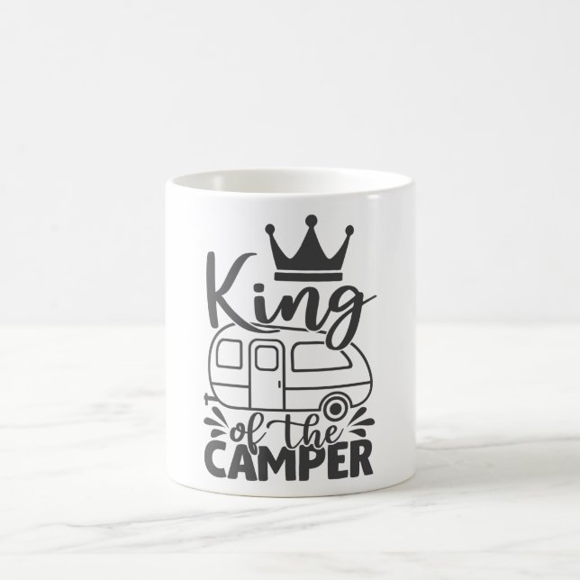 Caneca De Café Rei Da Campanha Engraçado Acampamento, Dizendo (Centro)