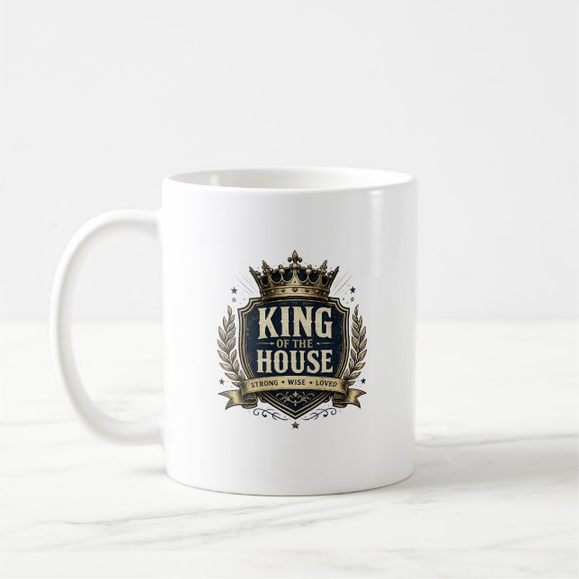 Caneca de Café Rei da Casa Divertido Pai Real (Esquerda)