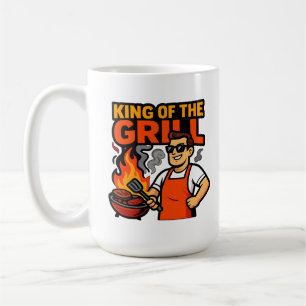 Caneca De Café Rei da Churrasqueira Dia dos Pais Divertido Mestre